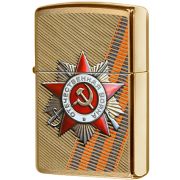Зажигалка ZIPPO День победы с покрытием Brushed Bras 204B ST GEORGE