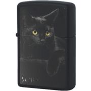 Зажигалка ZIPPO Чёрная кошка, с покрытием Black Matte 218 CAT