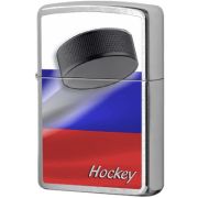 Зажигалка ZIPPO Российский хоккей, Brushed Chrome 200 RUSSIAN HOCKEY