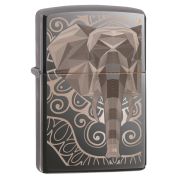 Зажигалка ZIPPO Elephant Fancy Fill Design с покрытием Black Ice черная глянцевая
